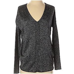 Velvet by Graham & Spencer Sparkle V Neck Dolman Long Sleeve Oversized Sweater P